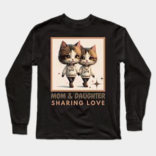 MOTHER CAT SHARING LOVE Long Sleeve T-Shirt